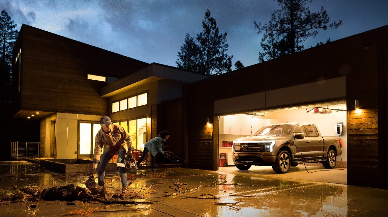 Lights out? No problem. The new Ford F-150 Lightning will power your house